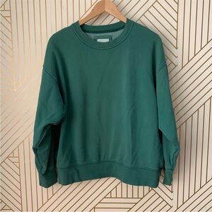 American Eagle Outfitters Crewneck cotton blend pullover green teal plush S